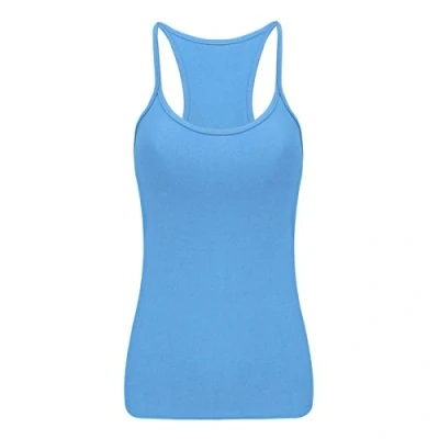 Image of Crazy Chick® Girls Microfiber Vest Top Children Plain Stretch Fancy Party Wear Tops Age 5 12 Years (7 8 Years, Turquoise)