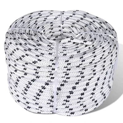Image of vidaXL Braided Polyester Rope Coil Boat Line 6mm x 50m High Strength, UV &amp; Chemical Resistant for Marine Industrial Use