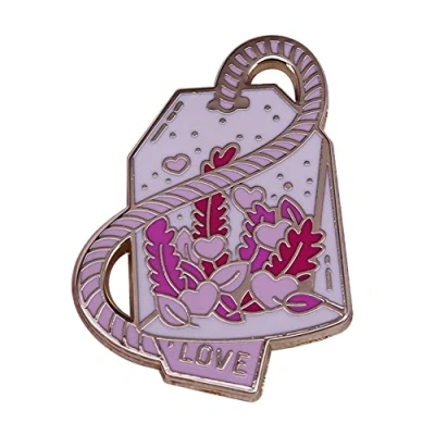 Image of Love Flower Brooch Creative Milk Bottle Enamel Lapel Pin Badge Pink for Clothes Students Schoolbag Decoration Nature Outdoors Gift Women Girls
