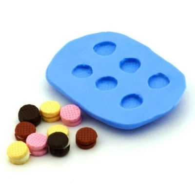 Image of MyTinyWorld Dolls House Miniature 6 Piece Round Biscuits Silicone Mould