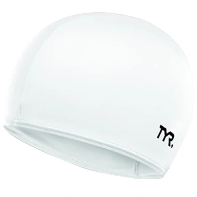 Image of TYR Adult Lycra Fiber Swim Cap, White