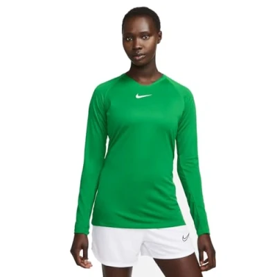 Image of NIKE AV2610 302 Dri FIT Park First Layer T Shirt Women&#039;s Pine Green/White Size M