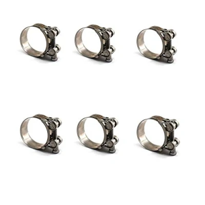Image of 304 Stainless Steel Pack of 6 pcs Hose clamp Worm Gear Clip Pipe Size Range 36 39mm