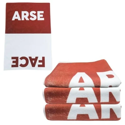 Image of ARSE FACE TOWEL Gift for him Boyfriend Dad Men Man Rude Novelty Fun Husband Granddad Wife Boss Ault Christmas Stocking Filler Birthday Secret Santa Prank Item Joke Funny Brother