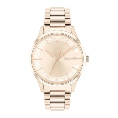 Image of Calvin Klein Analogue Quartz Watch Unisex with Carnation Gold Colored Stainless Steel Bracelet 25200042