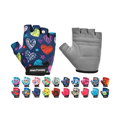 Image of meteor Kid Cycling Gloves With Short Half Fingers Fastened Children Child Bike Safety Accessories Hand Protect