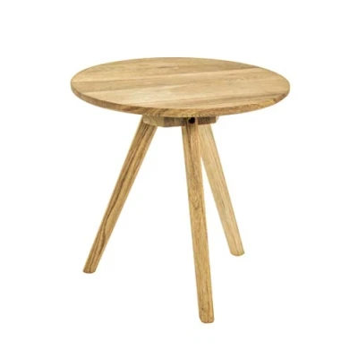 Image of HAKU Mobel End Table Oak, Solid Wood Size: H 40 cm X Ø cm, Style: Traditional