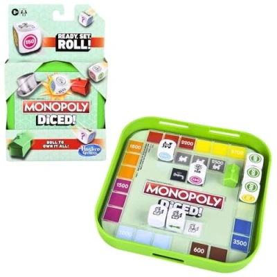 Image of MONOPOLY Diced Game, Easy to Learn Quick Portable Travel Board Fast Game for Kids Ages 8 and Up