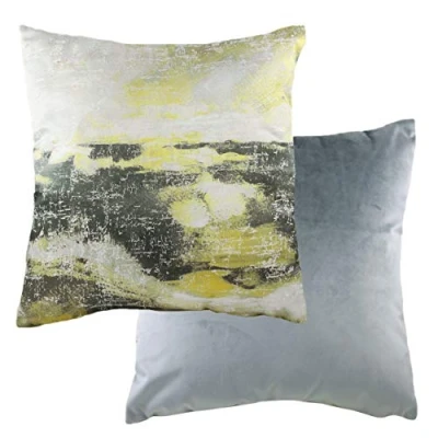 Image of Evans Lichfield Landscape Polyester Filled Cushion, Grey/Ochre, 43 x 43cm