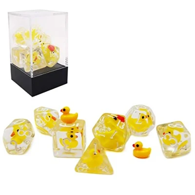 Image of Bescon YellowDuck RPG Dice set of 7, Novelty Yellow Duck Polyhedral Game