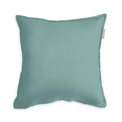 Image of Tom Tailor Satin Cushion Cover, 40 x cm, 100% Cotton/Satin, with Double Stitching, Cover Coloured Piping and Branded Zip, Two Tone Solid Colours Turquoise (Fresh Sage)