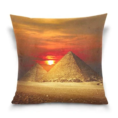 Image of Linomo Throw Pillow Cover 18x18 inch, Egyptian Pyramids Egypt Decorative Cases Cushion for Couch Sofa Bed Home