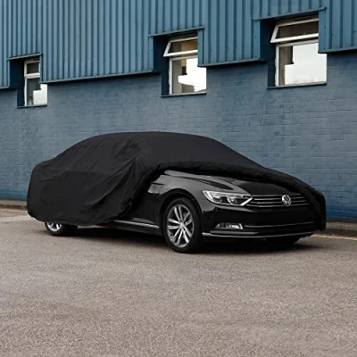Image of Streetwize Heavy Duty Water Resistant Fully Breathable Car Cover, Black [Extra Large] 574cm (L) x 203cm (W) 119cm (H) (SWBCCXL)