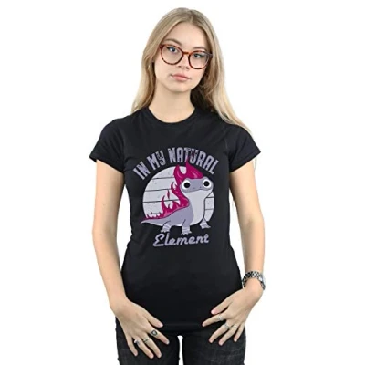 Image of Disney Women&#039;s Frozen 2 Salamander Bruni Element T Shirt Black Large