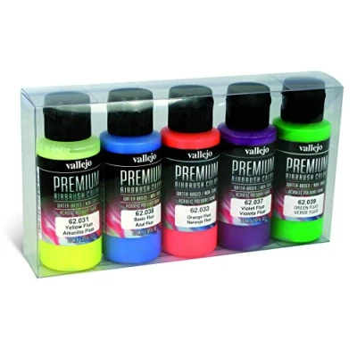Image of Vallejo Premium Color 60 ml Fluorescent Set (Set of 5),white