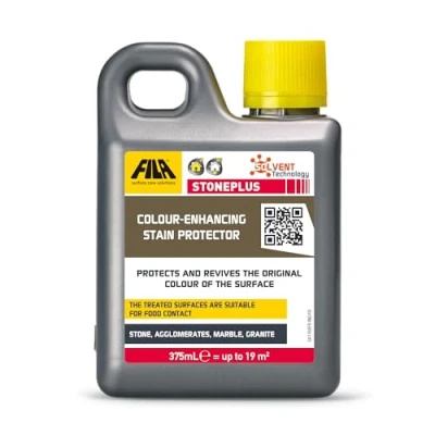 Image of FILA Surface Care Solutions, STONEPLUS, Colour Enhancer Stone Sealer Outdoor, Impregnator Sealer, Slate Tile Ideal for Natural Stone: Travertine, Granite etc. Matte Finish Patio 375ml