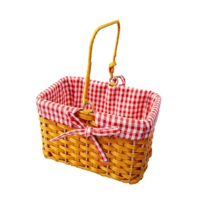 Image of Wicked Costumes Wicker Basket with Red Gingham Fancy Dress Costume Accessory