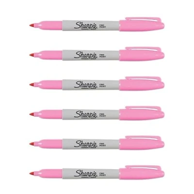 Image of Sharpie Permanent Markers Fine Point Pink 6 Count
