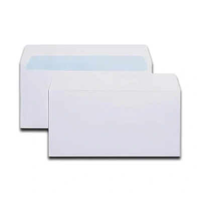 Image of indigo® Classic Strong DL White Peel &amp; Seal Envelopes 100gsm : 110 x 220 eco Friendly (25)