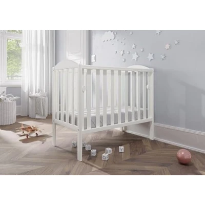 Image of Viculii Waffi Baby Space Saver Cot and Mattress 100x50x10cm Compact Mini White with Drop Side