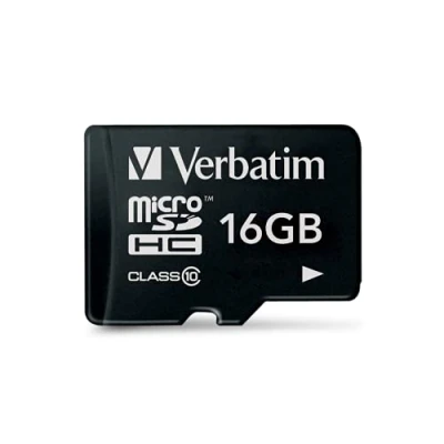 Image of Verbatim 44010 16 GB Class 10 MicroSDHC Memory Card