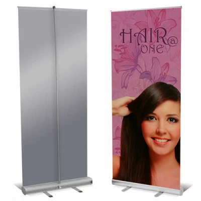 Image of 850mm x 2000mm Roller Banner Display Stand Non Curl/Pop Roll Up Exhibition Trade Sign