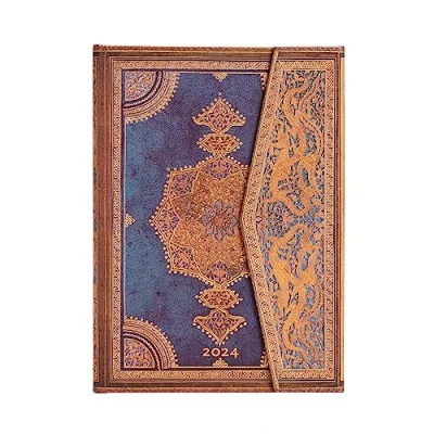 Image of Paperblanks 12 Month Calendar 2024 Safavid Indigo Horizontal Midi (130 x 180 mm), Italian Version