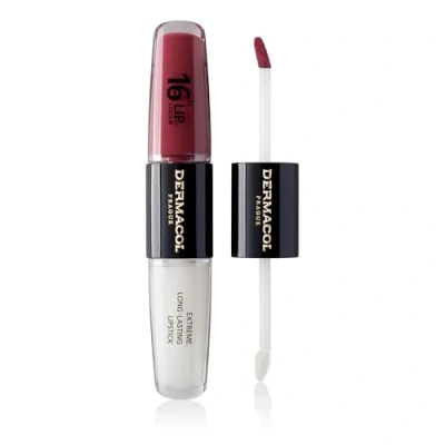 Image of NEW Dermacol 16 Hour Lip Colour, Highly Pigmented Glossy Stain, Two Phase Plumper Gloss, Kissproof Makeup Products with Matte and Glitter Finish, n.36, Coral Sunset