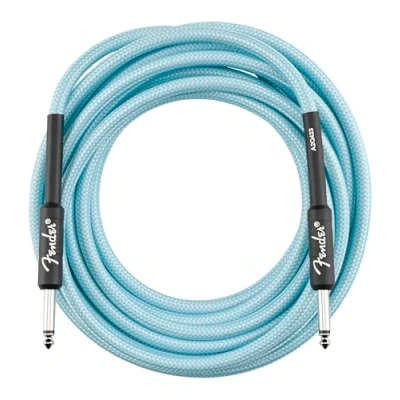 Image of Fender Professional Series Tweed Instrument Cable, 15&#039;, Daphne Blue
