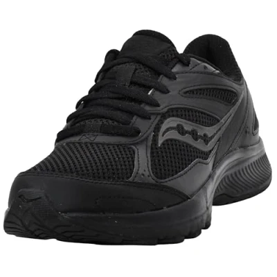 Image of Saucony Womens Cohesion 14 Running Shoe, Black Black/Black, 9 Wide