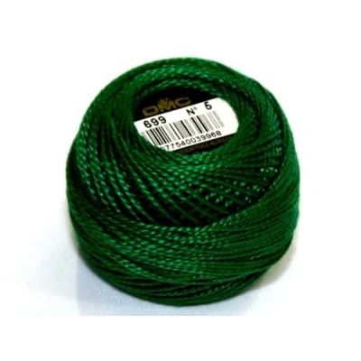 Image of DMC Cotton Perle Thread Size 5 699 per 10 Gram Ball