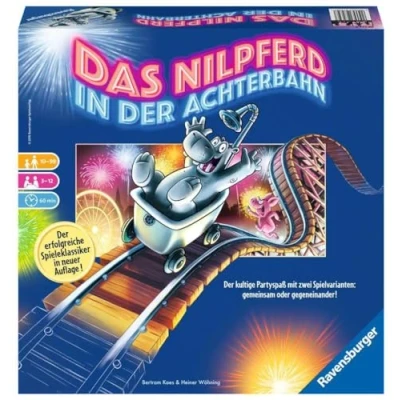 Image of Ravensburger 26772 Nilpferd in der Achterbahn Board Game for the Whole Family Adults and Children from 10 99 Years 3 12 Players Party [German Version]