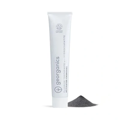 Image of Georganics Fluoride Toothpaste with Hydroxyapatite 75ml Activated Charcoal 100% Natural &amp; Sustainable for Sensitive Teeth Prevent Cavities Tooth Decay Fight Plaque Fresh Breath