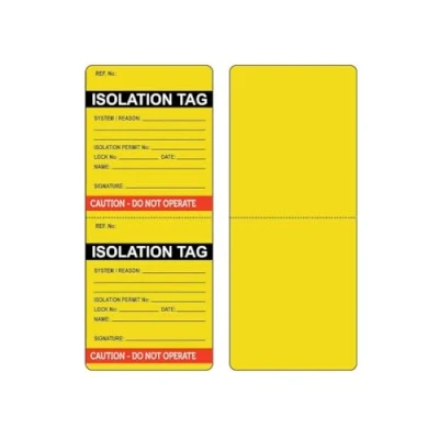 Image of Isolation Inspection Tag, Prevent Inadvertent Energising of A System, Polypropylene, Pack 10, W75mm x H180mm