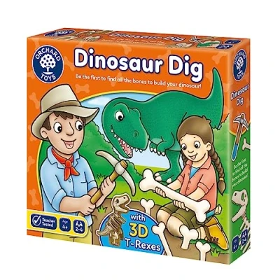 Image of Orchard Toys Dinosaur Dig Game Matching and Memory Board Games For 4 Year Olds Educational Boys Girls Build a 3D Dino Kids Age 8 2 Players