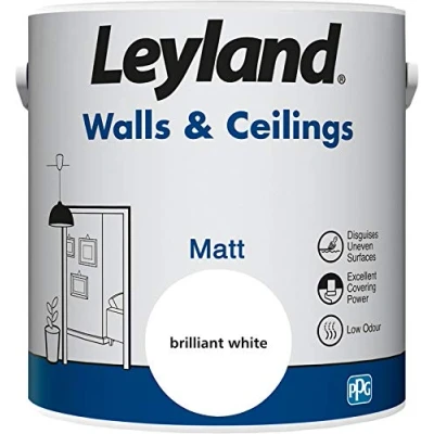 Image of Leyland 423394 Walls &amp; Ceilings Matt, 2.5 litres, Brilliant White l (Pack of 1)