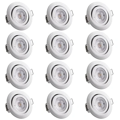 Image of MONZANA® Recessed LED Ceiling Lights Set of 12 Round Flat Dimmable Spot Warm White 3000K Downlights Bathroom Kitchen Hallway Living Room 400LM Each 220V 68mm