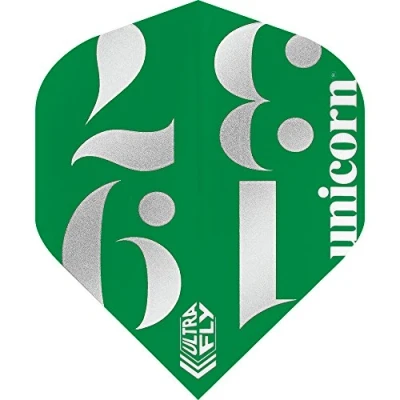 Image of Unicorn UltraFly Dart Flights Origins Green Design Big Wing Shape Ultra Durable 100 Micron Polyester PET