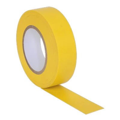 Image of Sealey PVC Insulating Tape 19mm x 20m Yellow Pack of 10