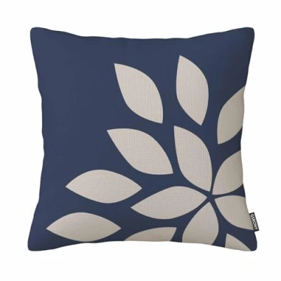Image of GSRONY Leaf Throw Pillow Covers Abstract Floral Blue Cushion Case Home Decor Pillowcase 18x18 Inches