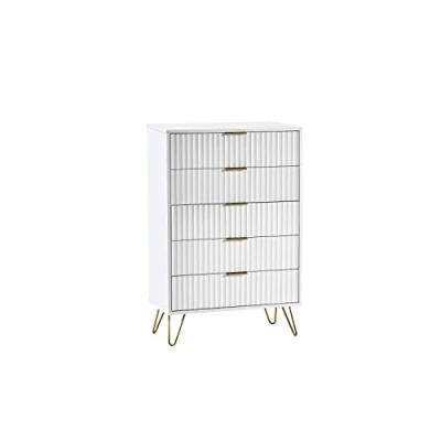 Image of Julian Bowen Murano 5 Drawer Chest Matt White, One Size