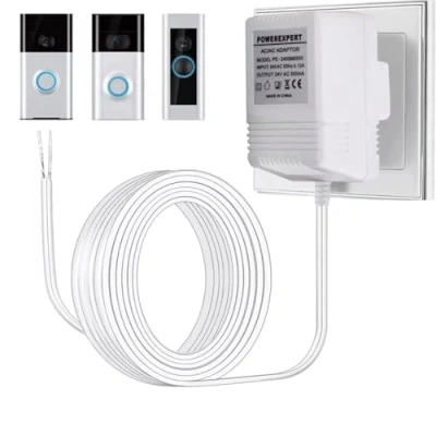 Image of FiTspi 24V 500mA Doorbell Transformer, Video Ring Transformer Power Supply Adapte Charger Compatible with All Versions of and Nest Learning Thermostat Ecobee (8M)