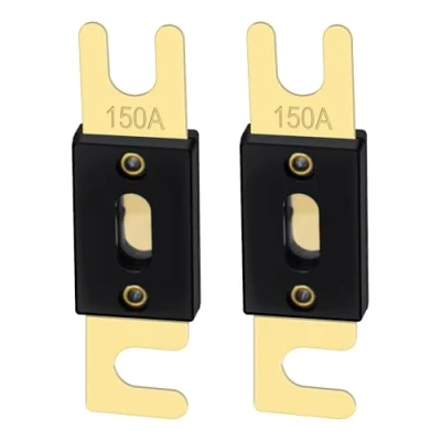 Image of Heschen ANL Fuse 150 Amp for Car Vehicles Audio System Sheet Gold Tone &amp; Black 2 Pack