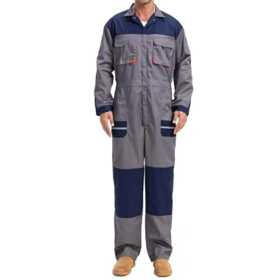 Image of Yukirtiq Men&#039;s Patchwork Dungarees Coverall Work Wear Overalls Knee Pad Mechanics Boilersuit Heavy Duty with Reflective Element