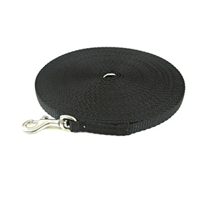 Image of Puppy Training Lead Small Dog Recall Obedience Leash 30ft (9m) in 13mm Strong Webbing (Black)