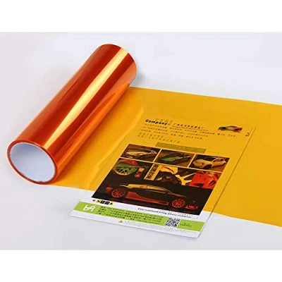 Image of EBILUN Self Adhesive Car Light Sticker Smoke Taillight Headlight Tint Film Orange