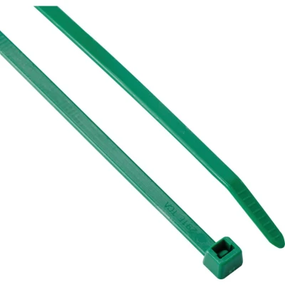 Image of HellermannTyton Cable Ties, Green, Nylon 200 x 4.6mm, Pack of 100