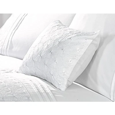 Image of Rapport Home Everdean Boudoir Cushion, Polycotton, White, 30x40cm