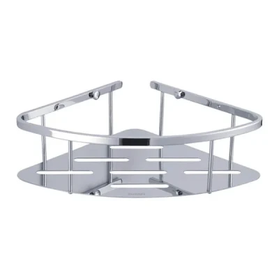 Image of Showerdrape Contempo Wall Mounted Stainless Steel Large Corner Basket