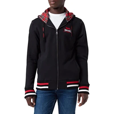 Image of Lonsdale Men&#039;s Lancaster Hooded Sweatjacket Black, X Large